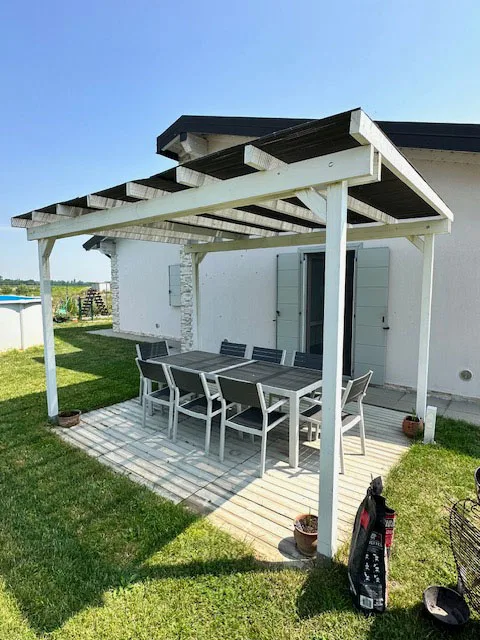 Pergola in legno autoportante Onlywood colore Bianco