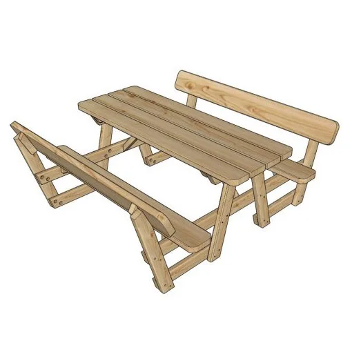 Tavolo Picnic in legno modello SCHIENALE