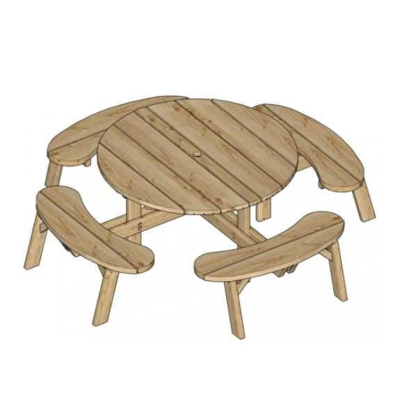 Tavolo Picnic in legno modello ROTONDO