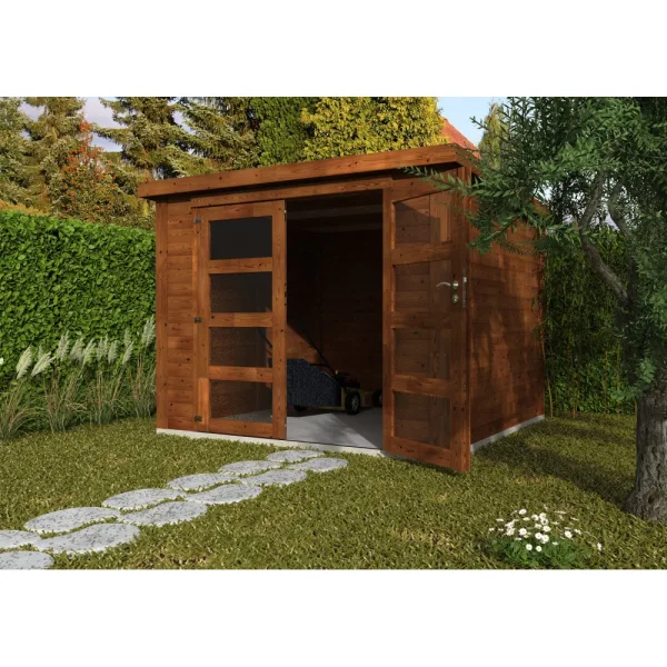 Decor et jardin casetta in abete VIOLA trattamento Noce 258 x 258 cm.