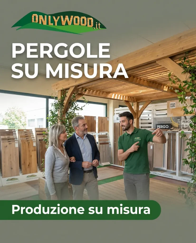 Showroom di pergole in legno su misura