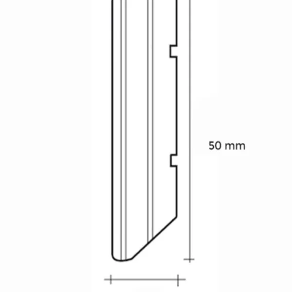 Campione Battiscopa Legno BIANCO Laccato RAL 9010 – 50 x 10 mm