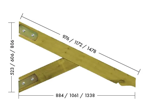 Onlywood Supporto per pensilina – Legno Pino Autoclave – 3 dimensioni diverse