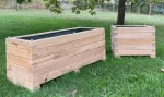 Onlywood Fioriera in legno LINEA PROFESIONALE in CASTAGNO 40x150x40 h cm - foto 2