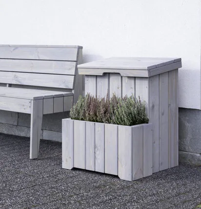 Onlywood Cassetta+fioriera WOODLOCKER per pacchi corriere 70x56x50 h cm Legno sbiancato
