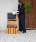 Onlywood Cassetta+fioriera WOODLOCKER per pacchi corriere 70x56x50 h cm Legno chiaro