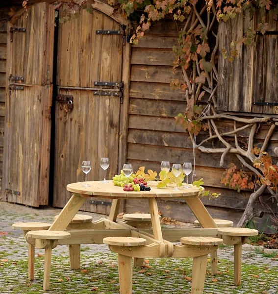 Tavolo Picnic GIRASOLE 8 posti rotondo – 200 cm