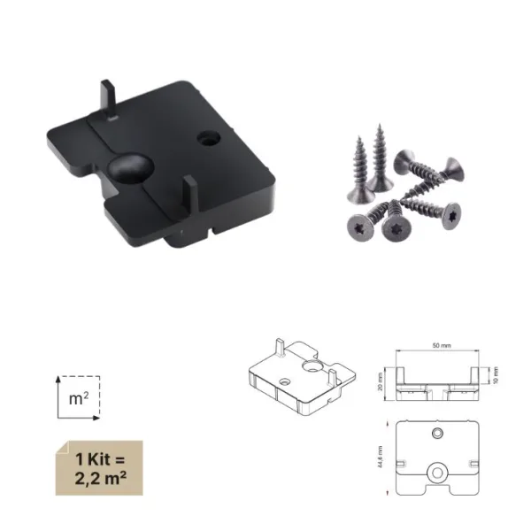 Mibafix – Clip fissaggio pavimento Onlywild x 2,2 Mq.