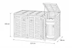 Porta bidoni da esterno Triplo 217 X 86 X 132 h.cm in Legno Trattato - RACCOLTA DIFFERENZIATA - foto 2