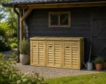 Porta bidoni da esterno Triplo 217 X 86 X 132 h.cm in Legno Trattato - RACCOLTA DIFFERENZIATA - foto 3
