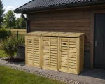 Porta bidoni da esterno Triplo 217 X 86 X 132 h.cm in Legno Trattato - RACCOLTA DIFFERENZIATA - foto 5