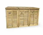 Porta bidoni da esterno Triplo 217 X 86 X 132 h.cm in Legno Trattato - RACCOLTA DIFFERENZIATA - foto 6